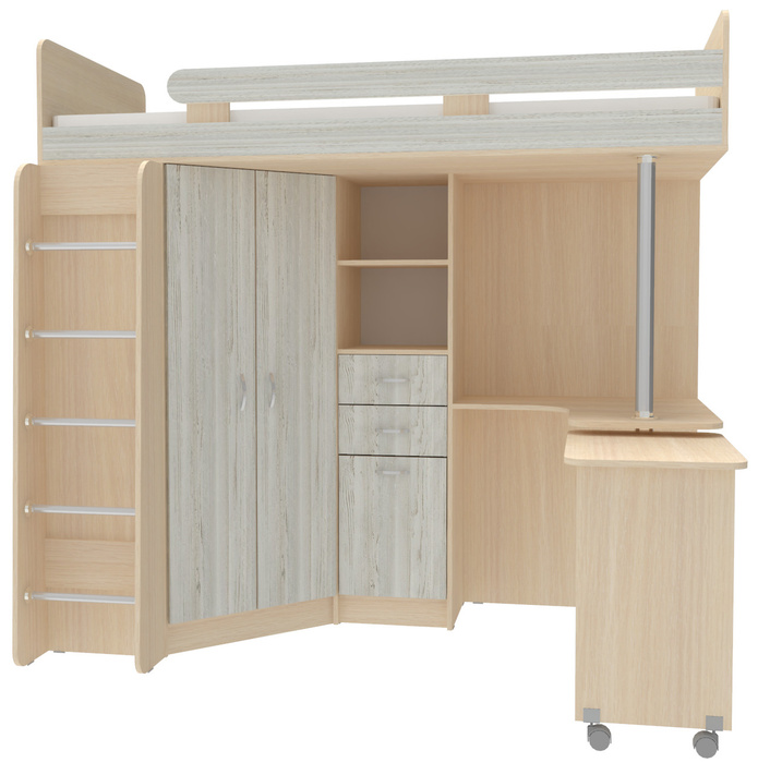 Кровать-чердак КарИВи Кровать чердак Юниор 3 с металлической лестницей ...