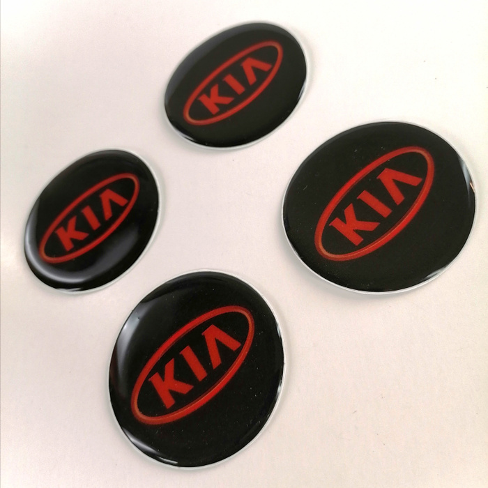 Наклейки объемные на колесные диски КИА(kia) полиуретан d-55mm, красные ...