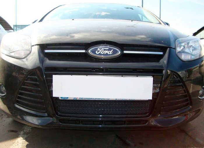 Защитная сетка радиатора черная Ford Focus 3 (2011-2015) / съемная ...