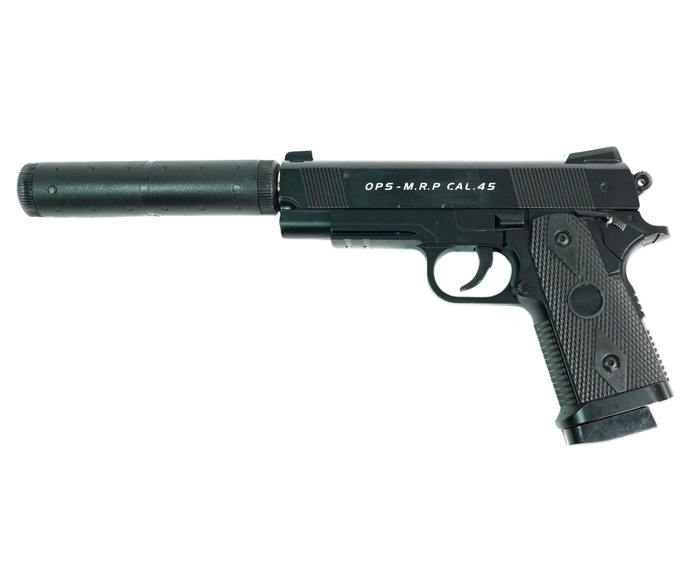 Страйкбольный пистолет Shantou C.9+ (Colt 1911 OPS, с глушителем ...