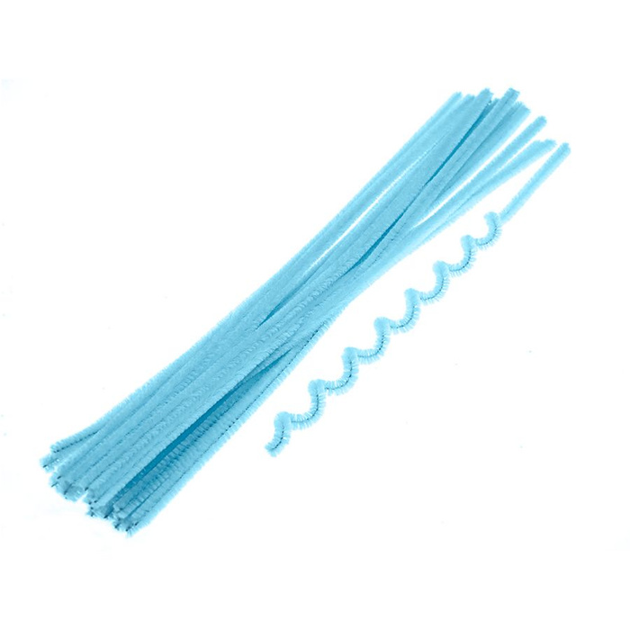 Синельная пушистая матовая голубая проволока для творчества, поделок и ...