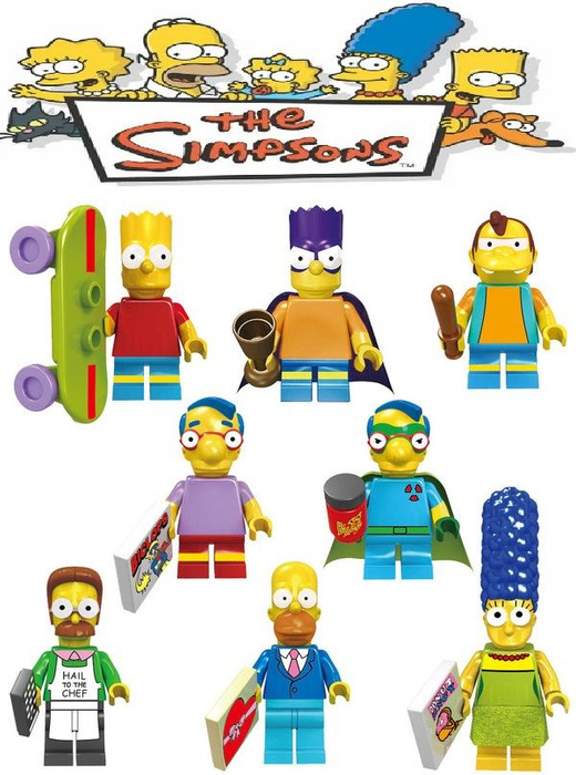 Лего фигурки Симпсоны 8 шт. / игровой набор Simpsons / минифигурки ...