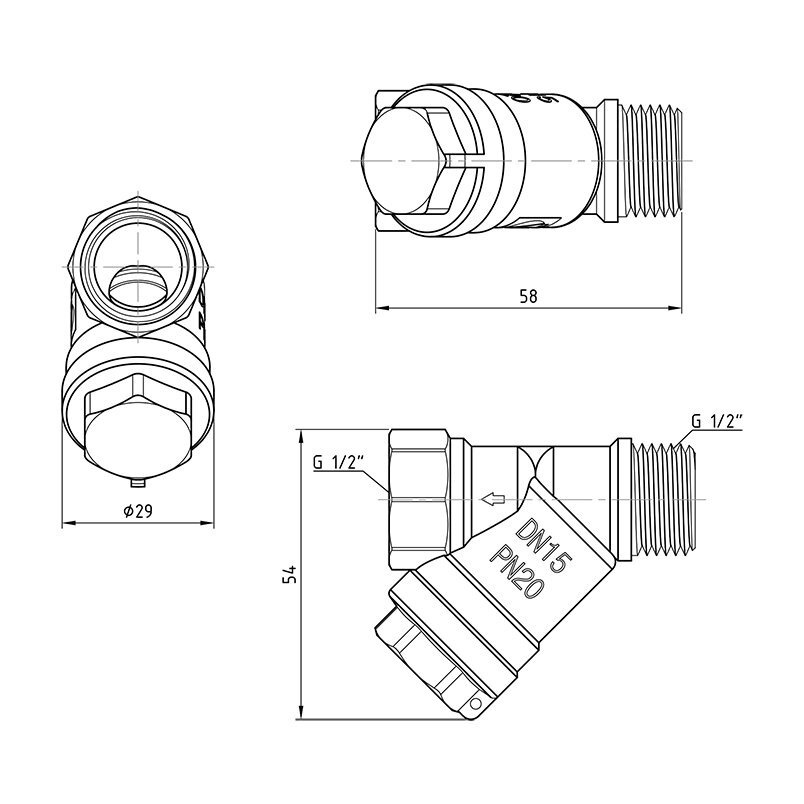 Фильтр механической очистки косой VT.191.N