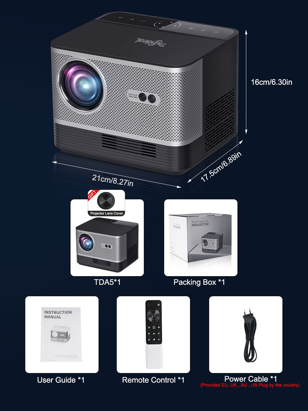 Проектор ThundeaL TDA5 1080P FHD Android WiFi проектор Мини Портативный ...