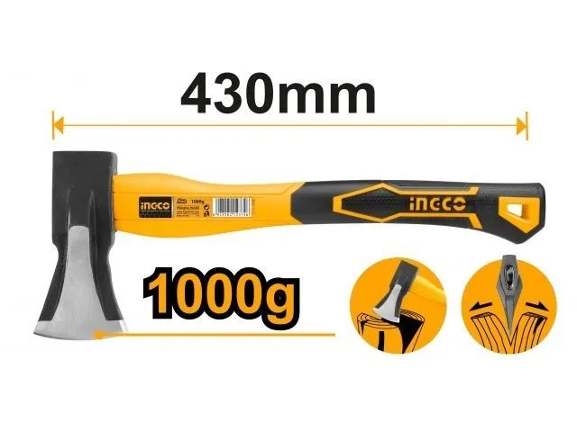 Топор с фиберглассовой ручкой INGCO HAX03010008, 1000 г купить по ...