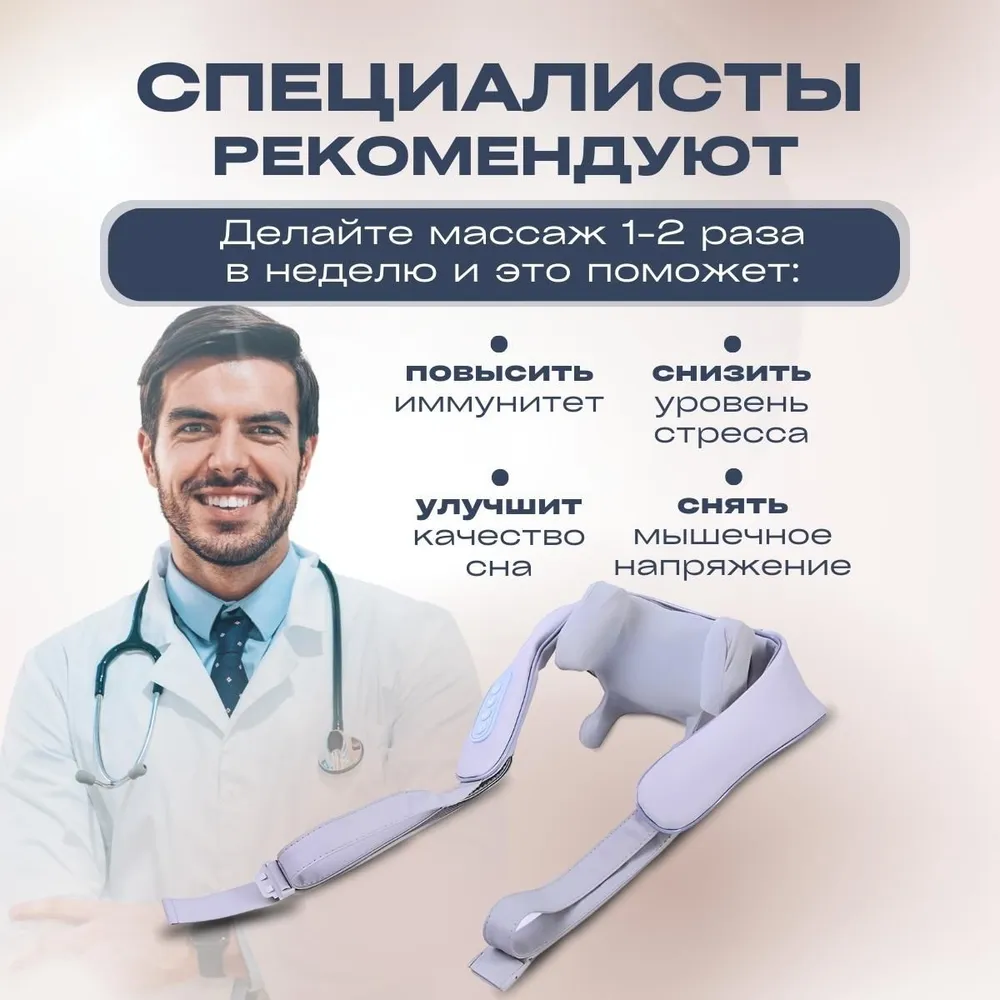 Массажер для шеи и плеч роликовый электрический воротник #2
