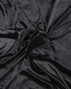 Ткань для шитья Велюр "Блеск" на трикотажной основе цвет черный отрез 2 метра * 1,5 м Подобрали для вас