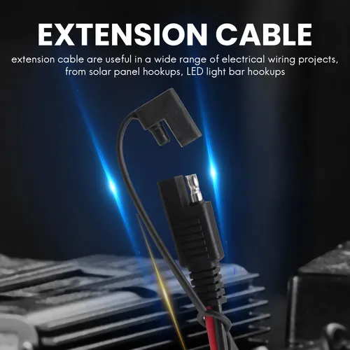 Удлинительный кабель 6,5 футов (2 метра) 14AWG SAE-SAE, разъем для жгута проводов постоянного тока (