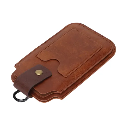 Кобура для телефона из искусственной кожи, универсальная, ретро стиль, поясная сумка с карабином и к