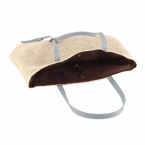 Большая мягкая сумка-шоппер из экокожи для женщин, пляжная сумка с кистями, вместительная летняя сум