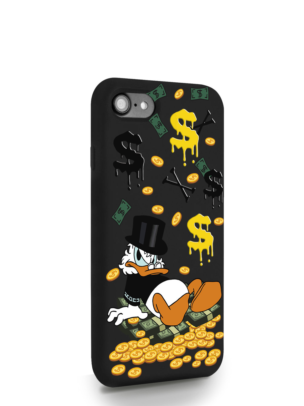 Черный силиконовый чехол для iPhone 7/8/SE2020 Богатенькая Утка для Айфон 7/8/СЕ2020