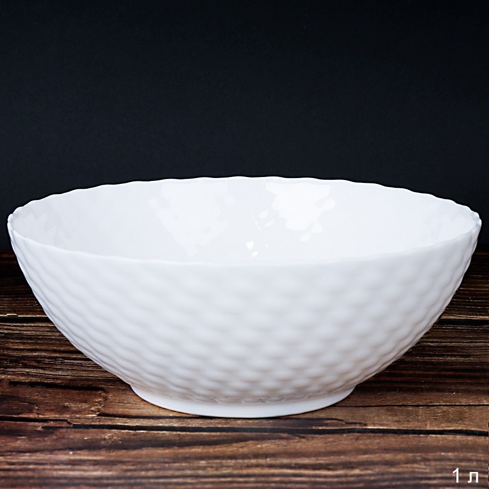 Салатник WHITE LILY фактурный, 900 мл, диаметр 17,5 см, стеклокерамика