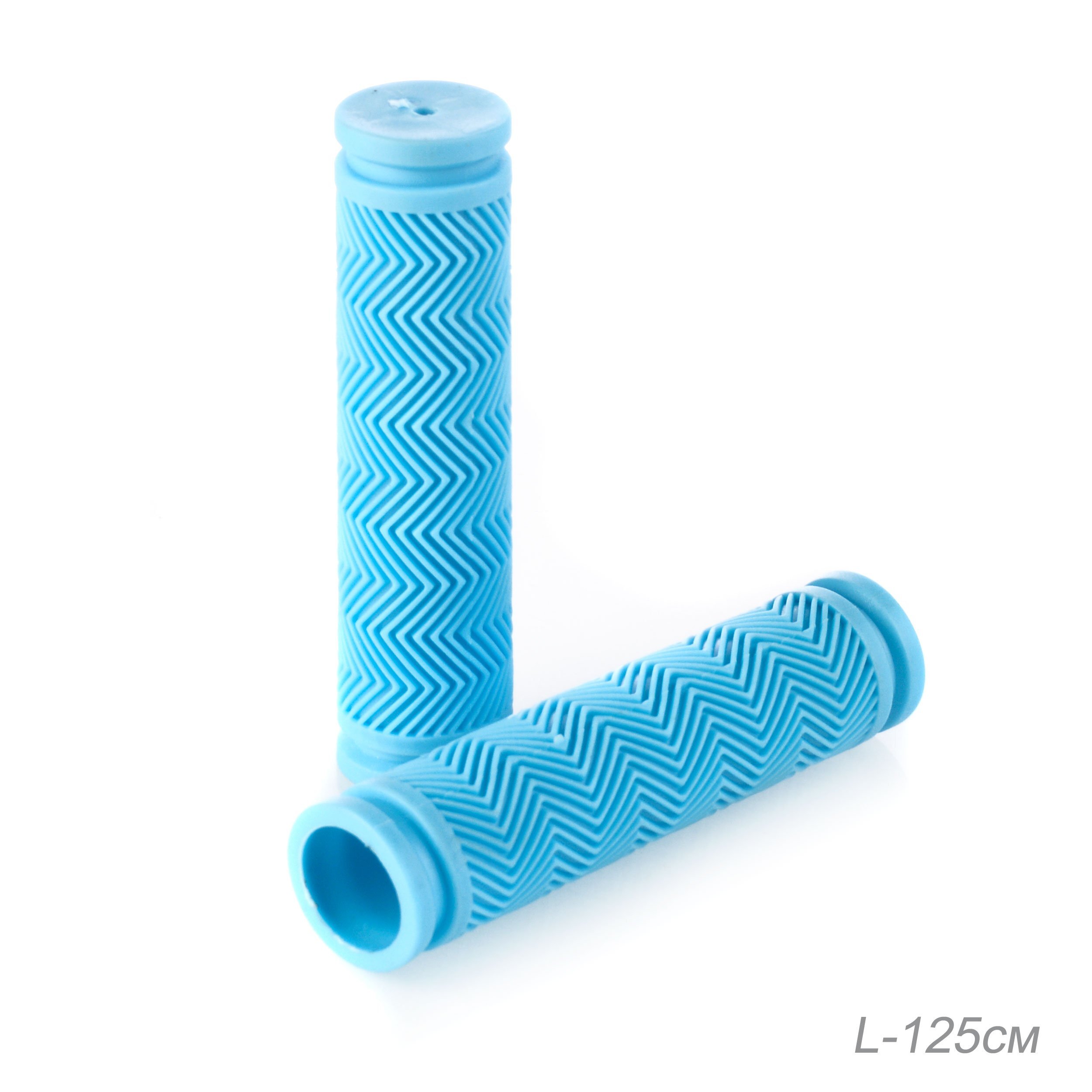 Грипсы для велосипеда COMIRON Grips1 120 мм, рисунок Елочка, полимерный материал, голубые, 2 шт.