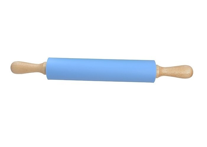 Скалка 25 см силиконовая, синяя, R-258