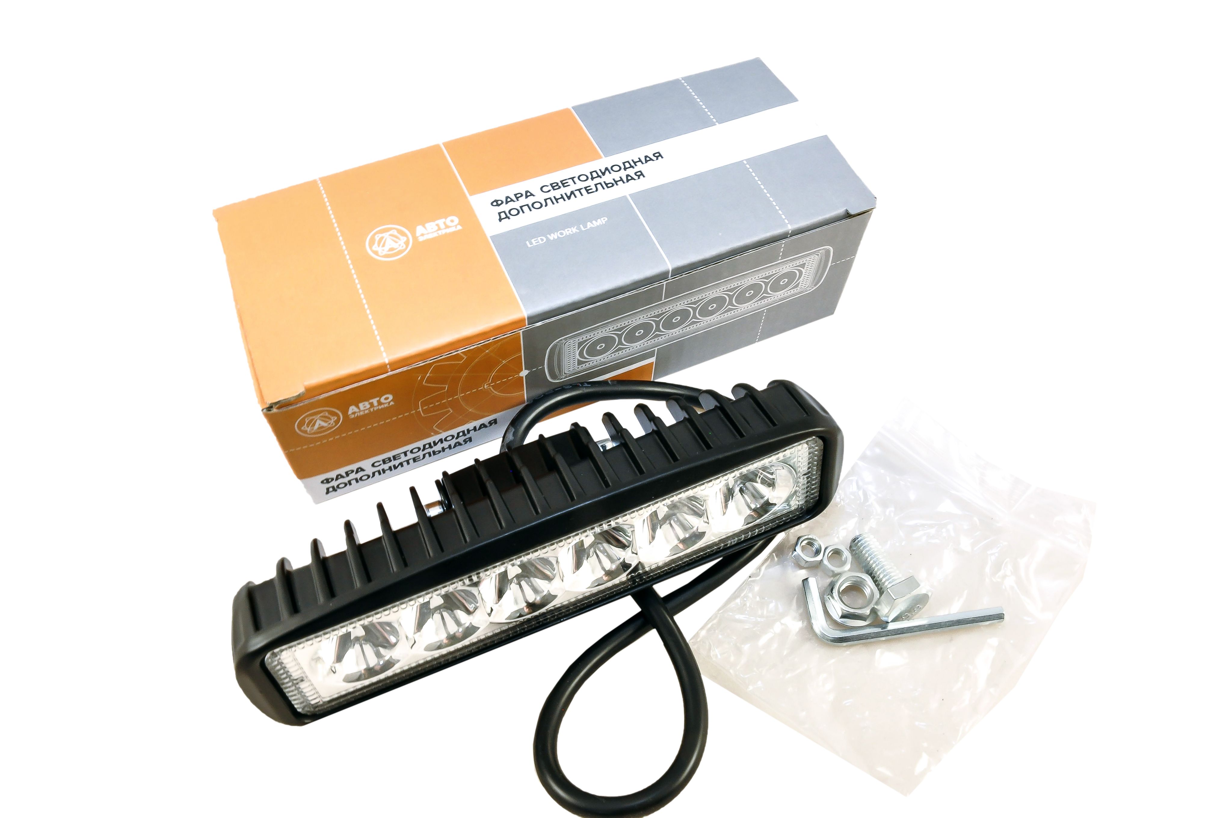Фара рабочего света прямоуг. 18W 6LED (рассеянный свет) (заказ 5 дней)