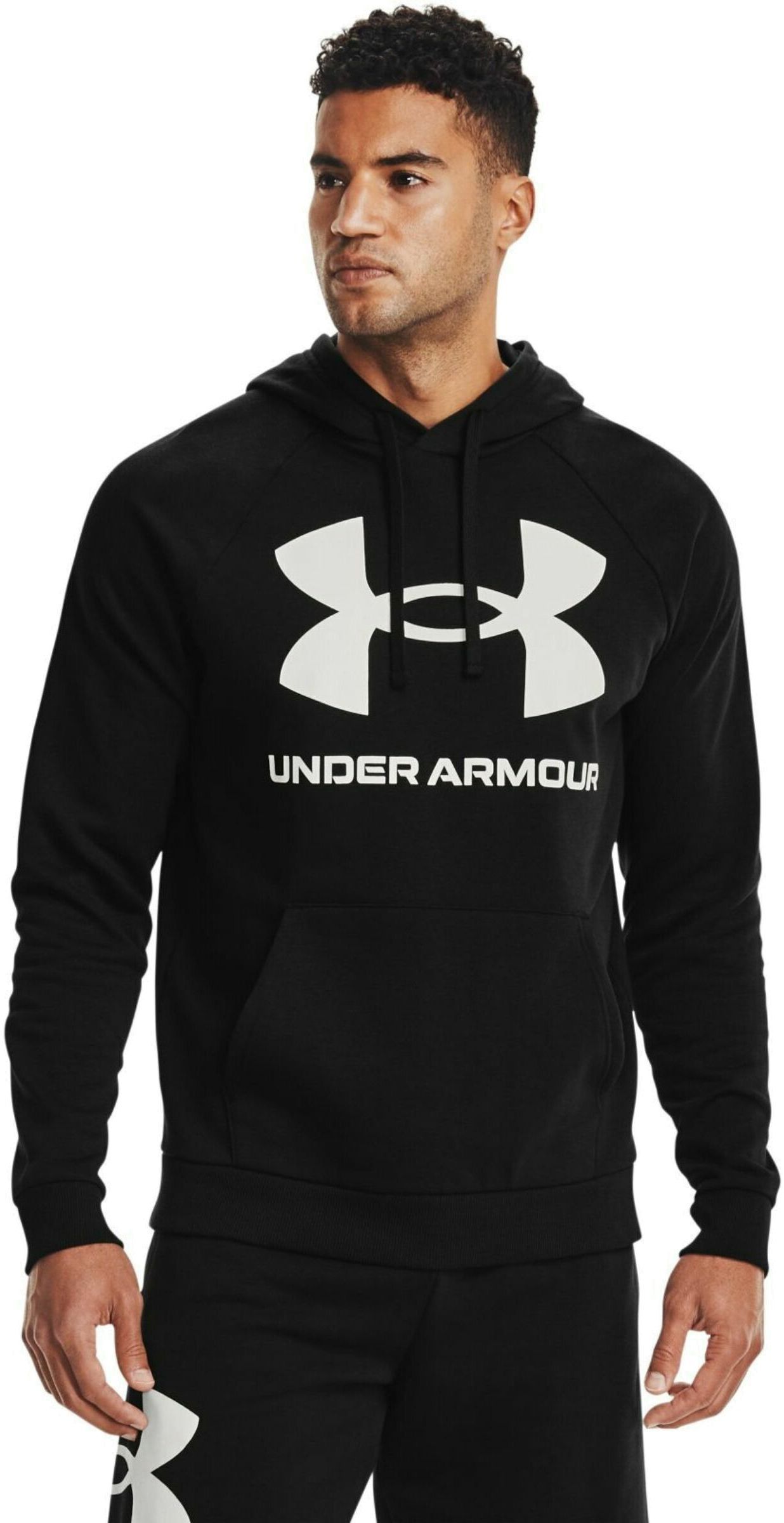 Ua rival fleece logo hot sale hoodie