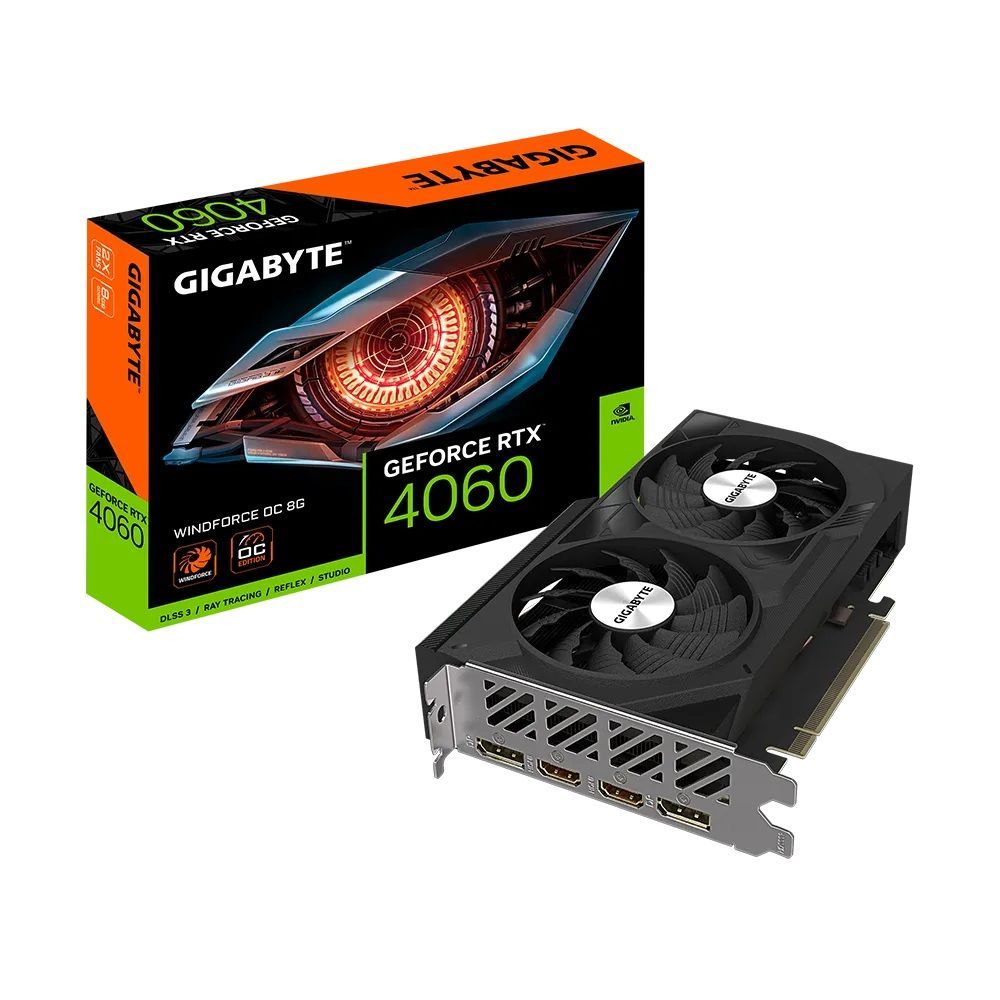 Видеокарта Gigabyte GeForce RTX 4060, 8 ГБ PCI Express 4.0