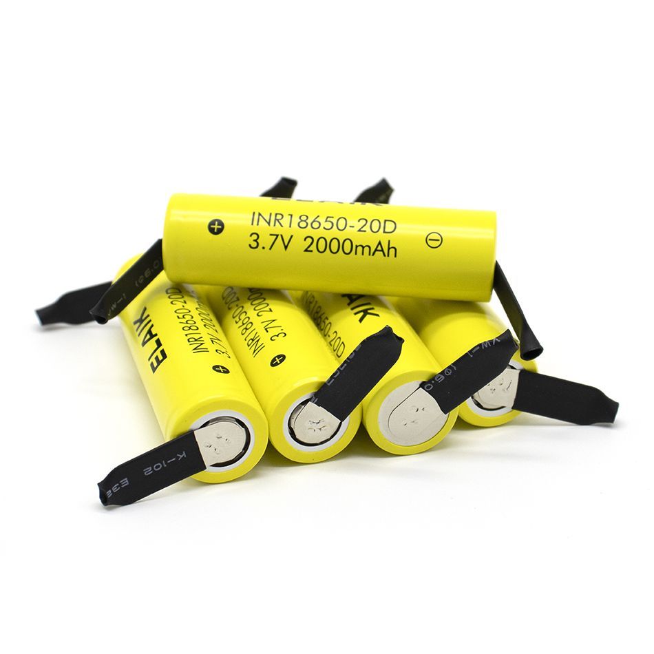 Аккумулятор INR18650 20D 2000 мАч, Li-ion 3,7 В с выводами под пайку ...