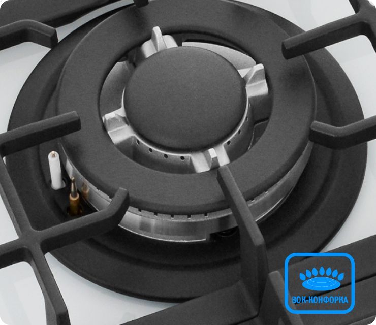 Газовая варочная панель ZUGEL ZGH451W, газ-контроль, WOK-конфорка, 45 ...