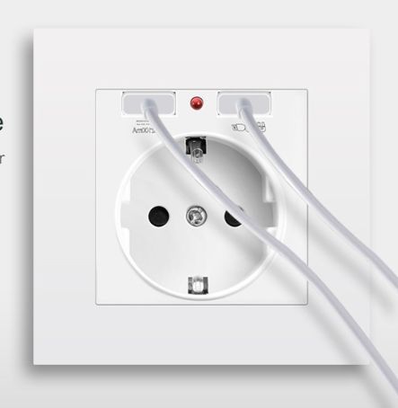 Розетка электрическая с двумя USB+ быстрой зарядкой. Евророзетка с юсб ...