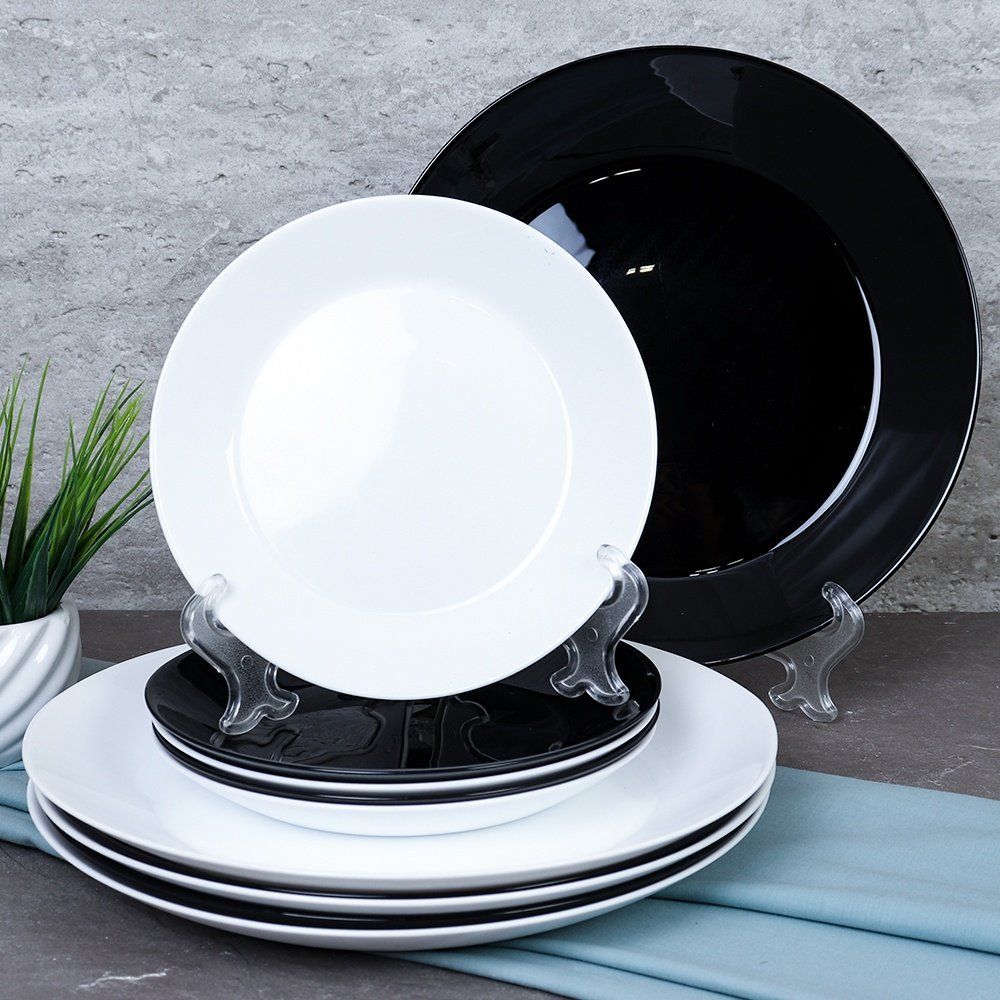 Столовый набор, 19 предметов.WHITE-BLACK. Столовый набор, 19 предметов.WHITE-BLACK.