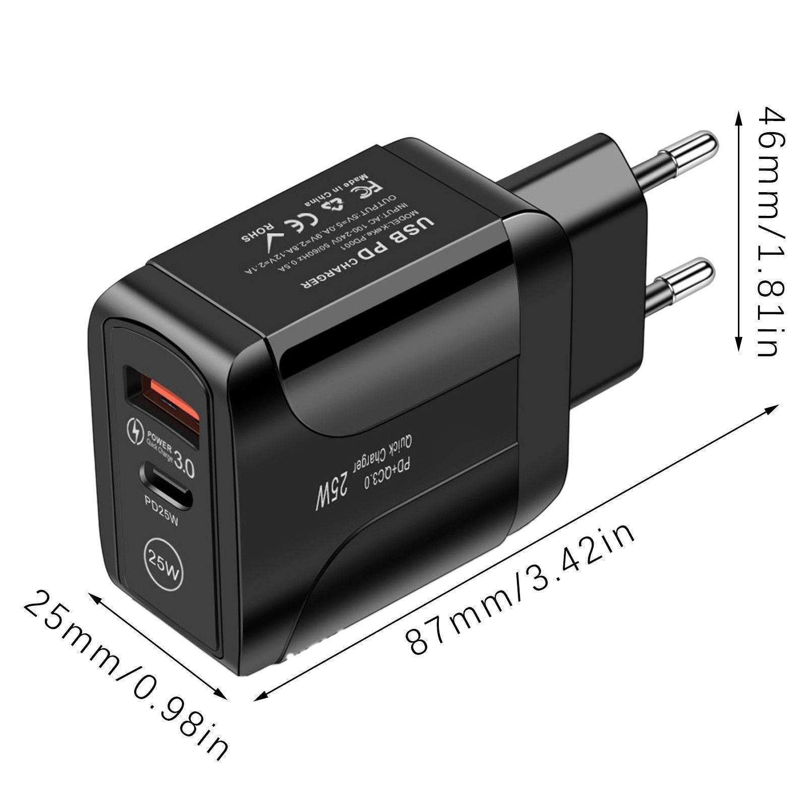 Сетевое зарядное устройство 06, 25 Вт, USB Type-C, USB 3.0 Type-A ...
