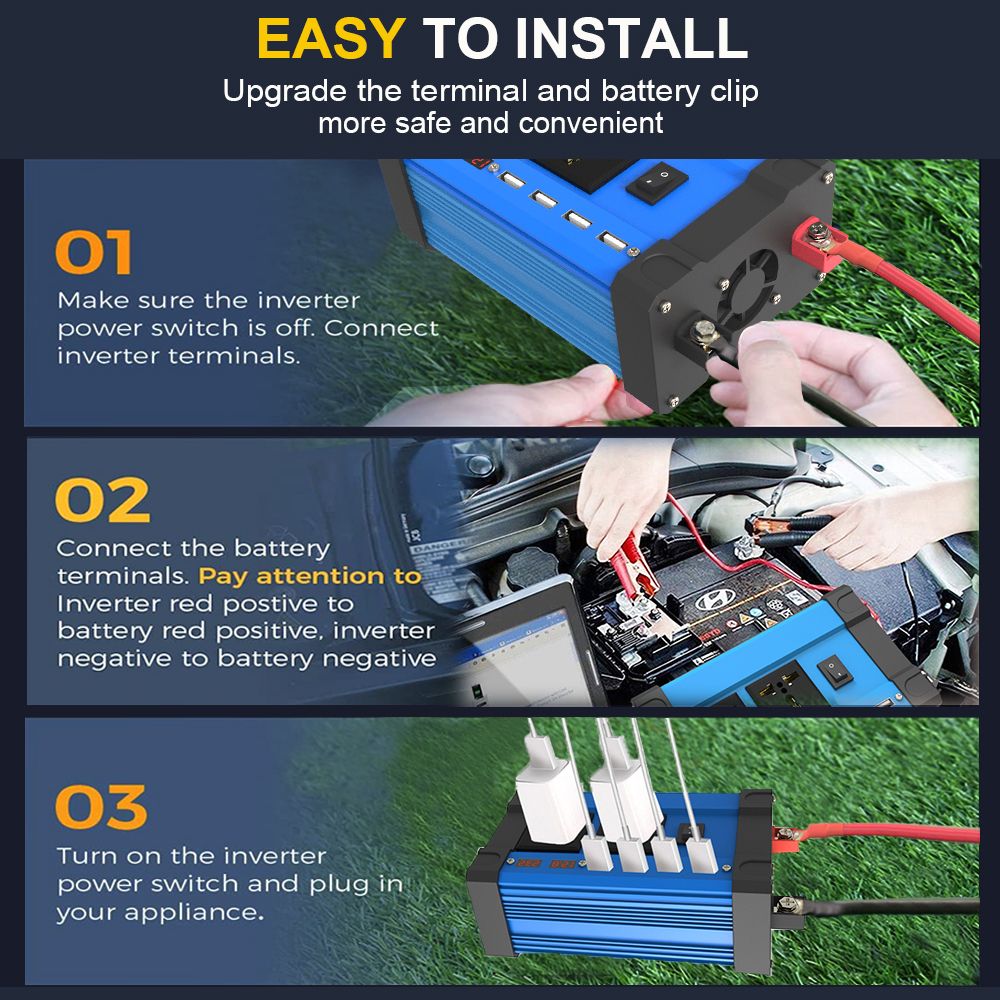 Мощный автомобильный инвертор, преобразователь напряжения из 12v в 110 ...