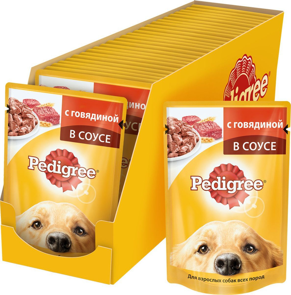 Консервы "Pedigree" для взрослых собак всех пород, с говядиной в соусе, 100 г, 24 шт  #1