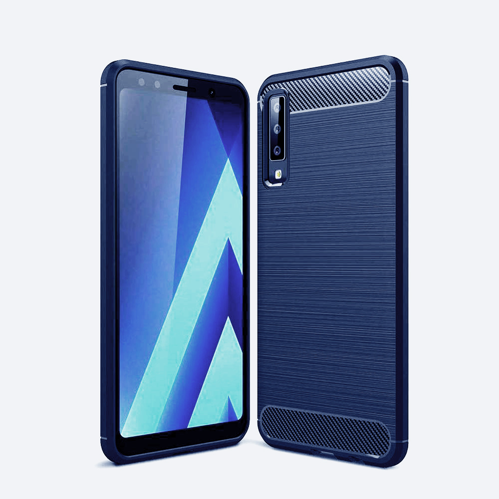 Противоударный чехол для Samsung Galaxy A7 (2018) (Самсунг а7 2018, Самсунг  галакси а 7 2018) (темно - синий) - купить с доставкой по выгодным ценам в  интернет-магазине OZON (167292834)