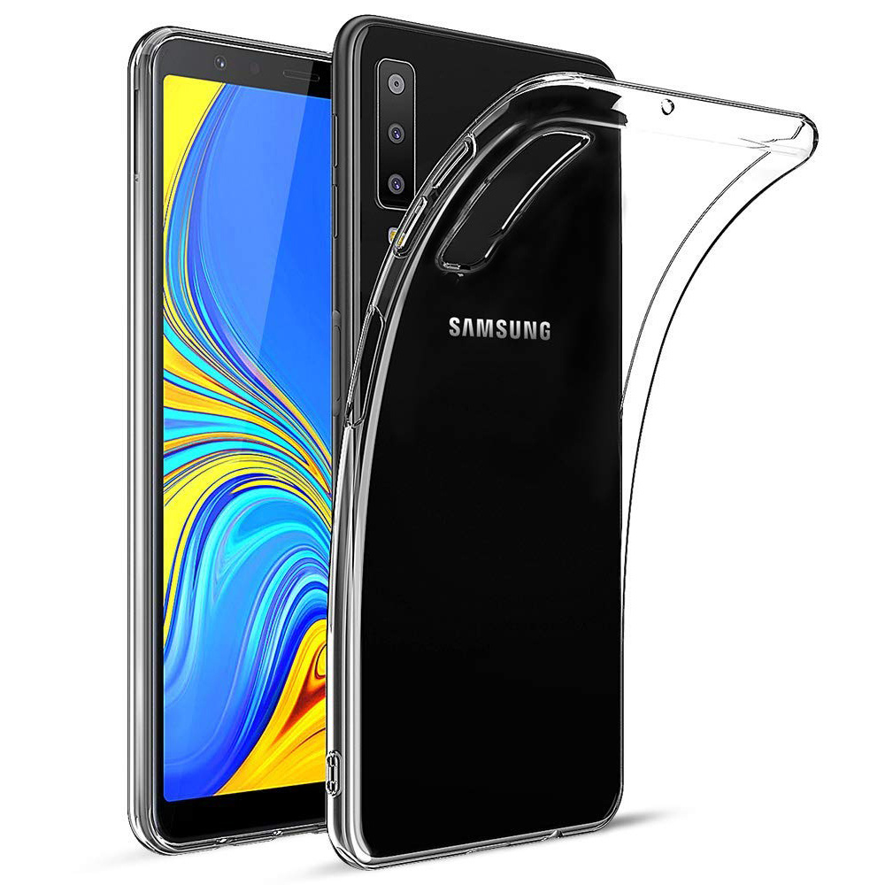 Силиконовый чехол для Samsung Galaxy A7 (2018) (прозрачный) - купить с  доставкой по выгодным ценам в интернет-магазине OZON (196978142)