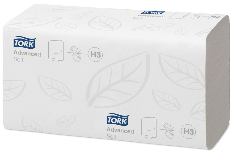 Tork Advanced полотенца сложение ZZ,200лист., 23Х23 см, 2 слойные., белые,20 шт в коробе (290184)  #1