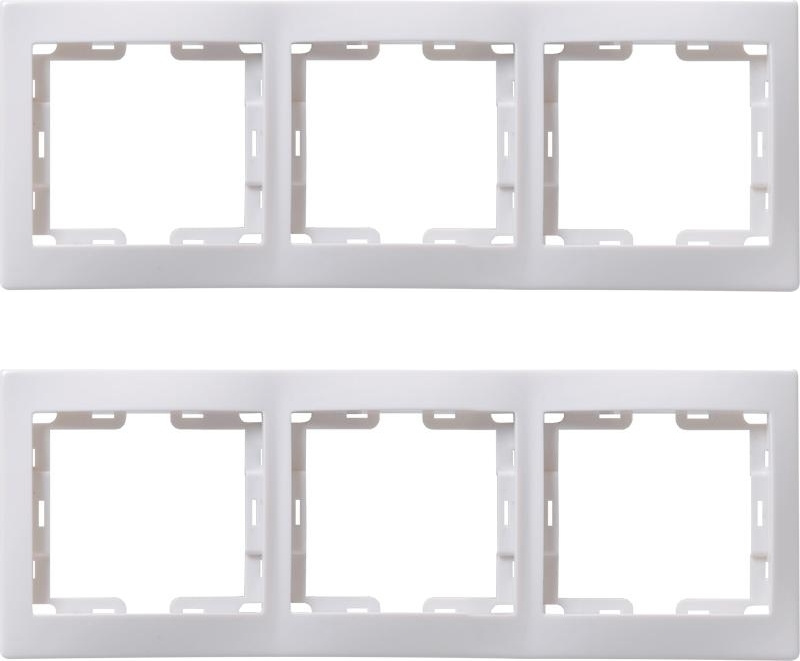 Рамка IEK Кварта трехместная горизонтальная белая (комплект из 2 шт.)  #1