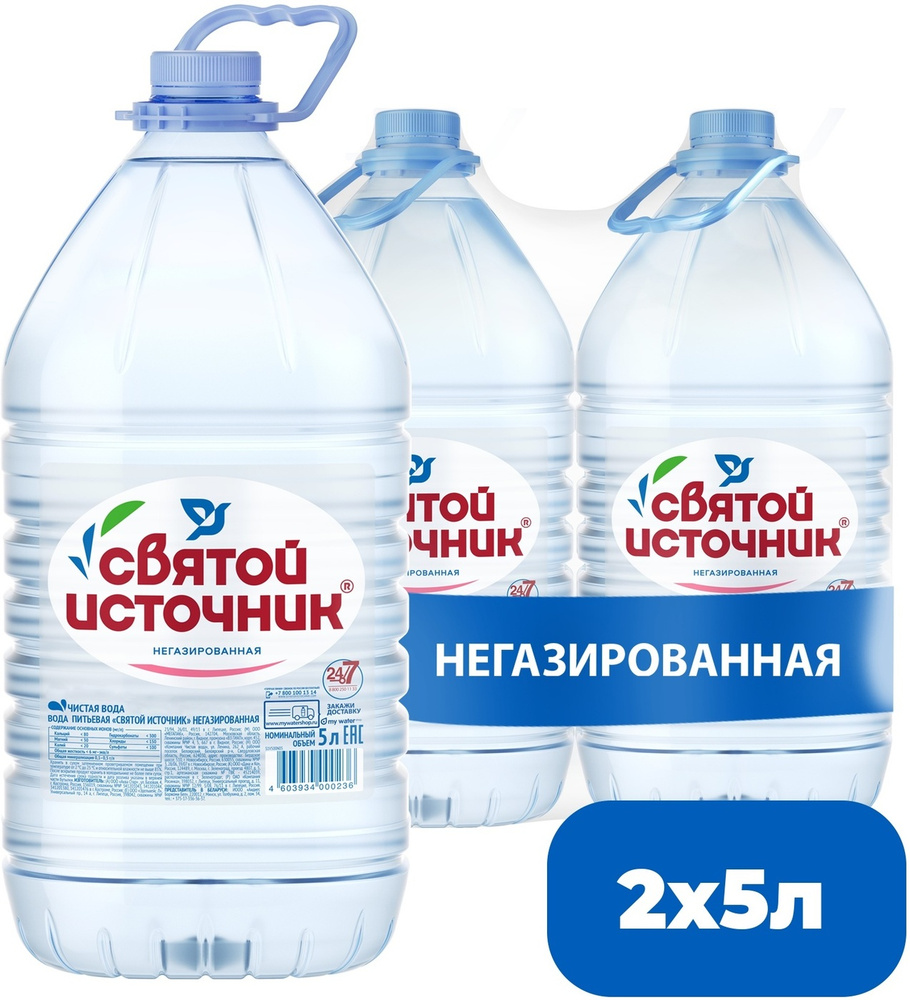 Святой Источник Вода Питьевая Негазированная 5000мл. 2шт - купить с  доставкой по выгодным ценам в интернет-магазине OZON (1539553111)