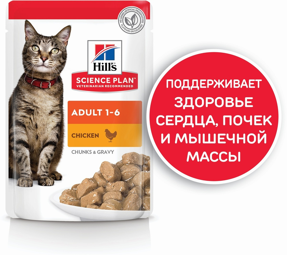 Hills Science Plan Adult Chicken / Паучи Хиллс для взрослых кошек от 1 ...