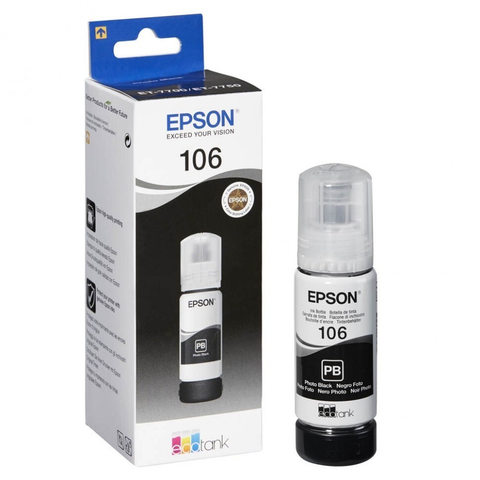 Чернила Epson 106 Photo Black для L7160/7180 C13T00R140 #1