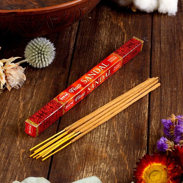 Благовония Сандал', 8 палочек в упаковке, четырёхгранник - купить по ...