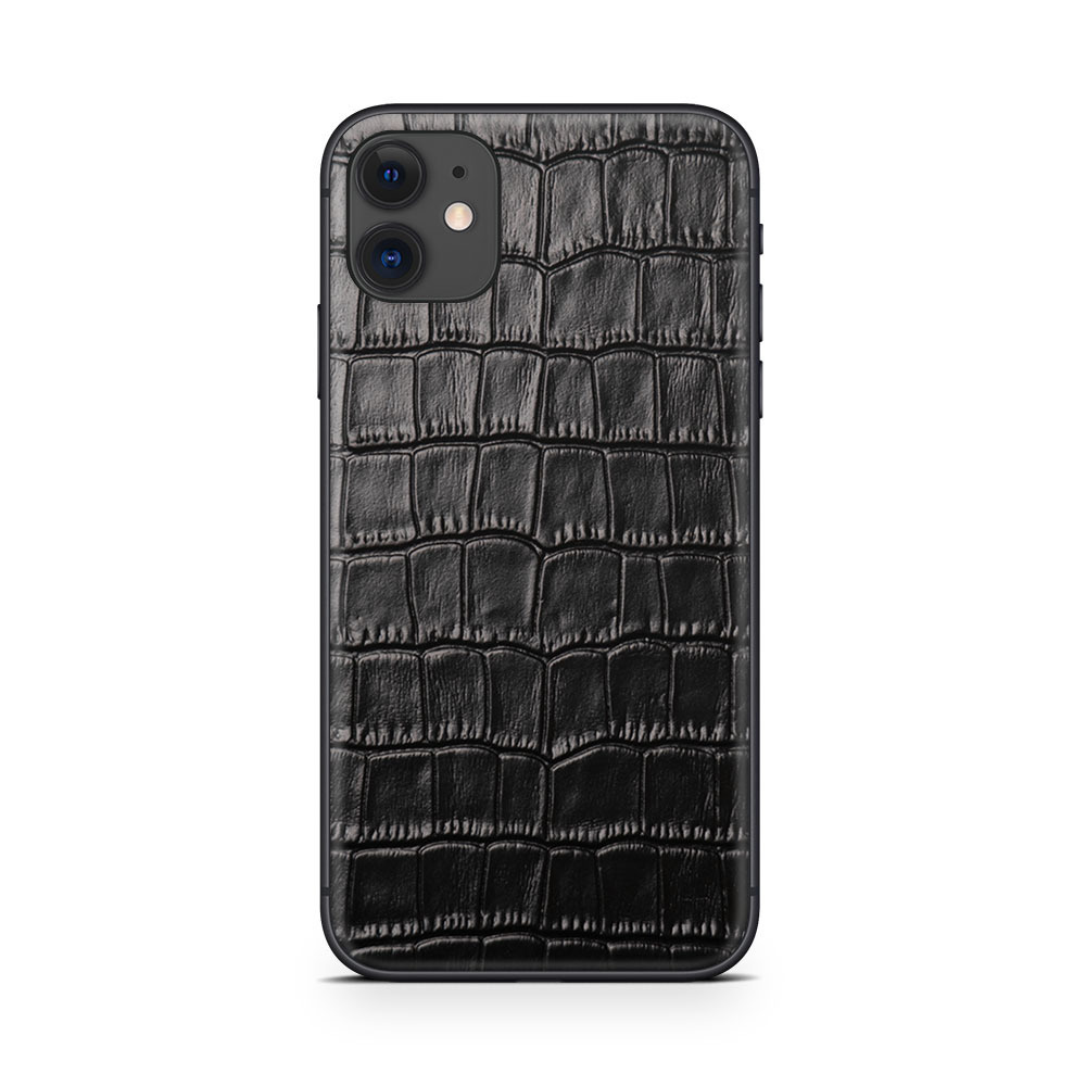 Наклейка Glueskin из натуральной кожи Croco для задней панели Apple iPhone  11 - купить с доставкой по выгодным ценам в интернет-магазине OZON  (262563543)