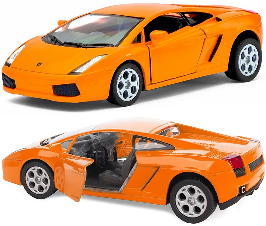 Машинка металлическая Kinsmart 1:32 Lamborghini Gallardo 5098DKT инерционная, двери открываются / Оранжевый #1