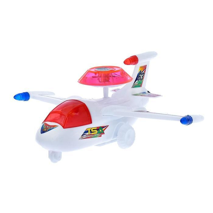 Игрушка заводная на верёвочке "Детский самолет", световые эффекты ...
