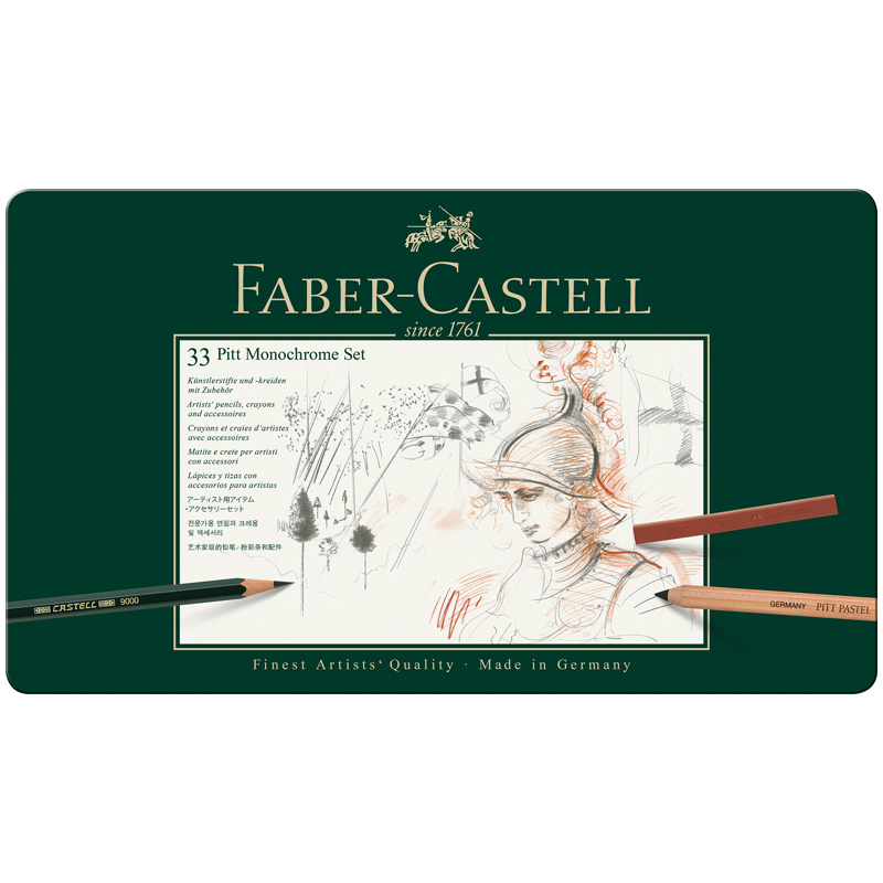 Набор художественных изделий Faber-Castell "Pitt Monochrome", 33 предмета, метал. коробка  #1