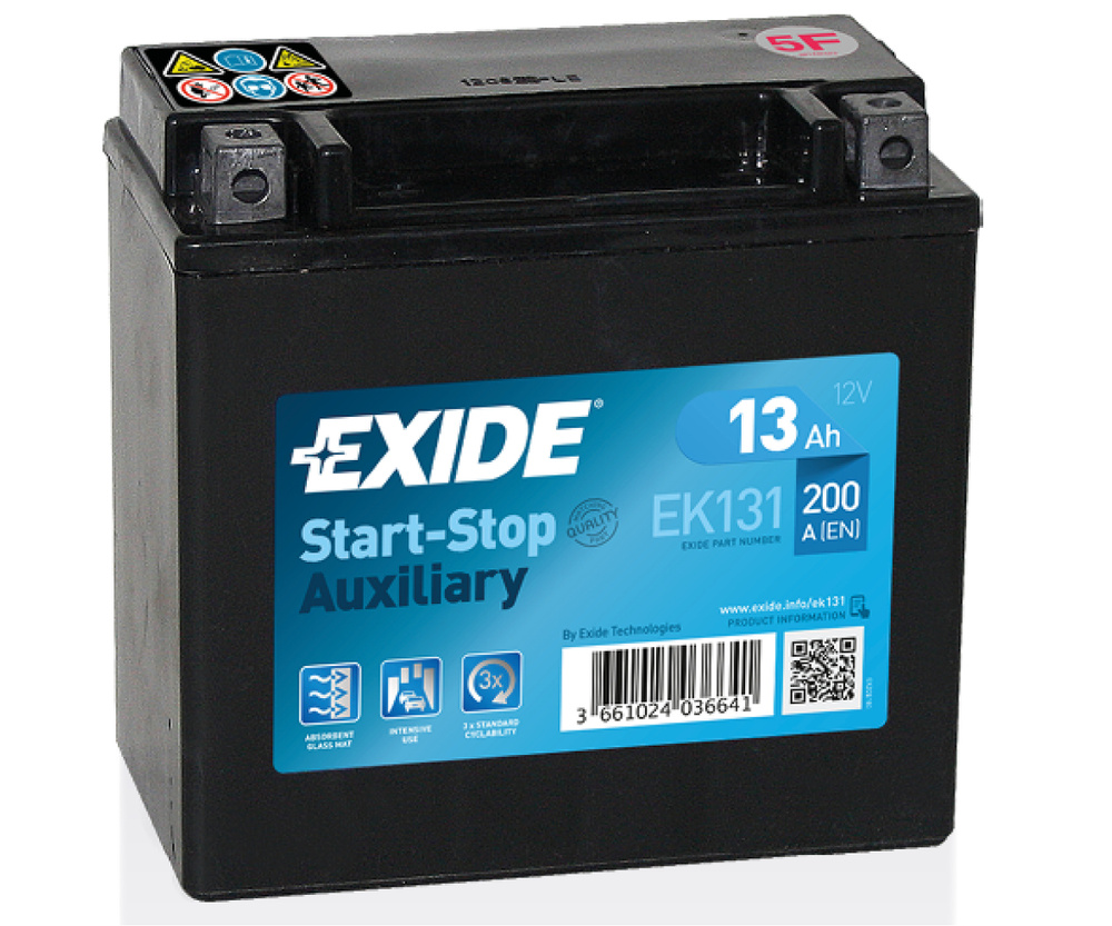 EK131 Аккумулятор автомобильный EXIDE, полярность Прямая (+/-), размер ...