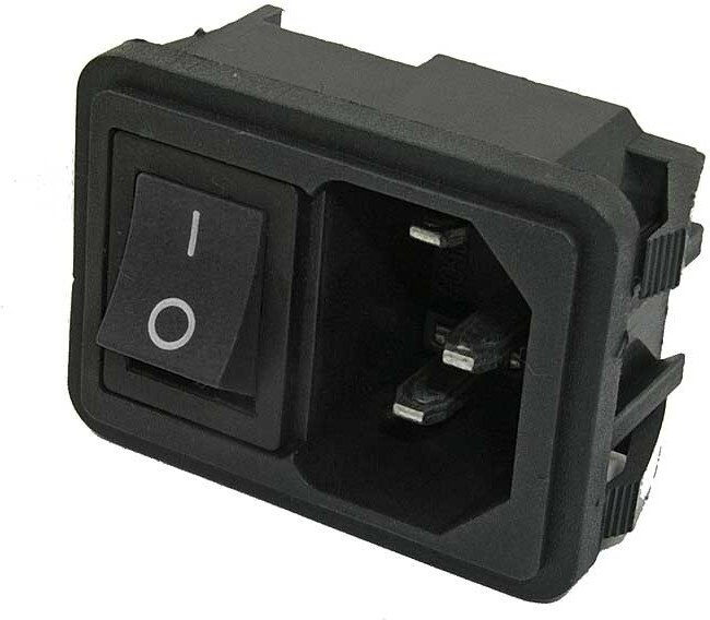 AC-002 (black) Разъем питания 220В гнездо на панель, - купить с ...
