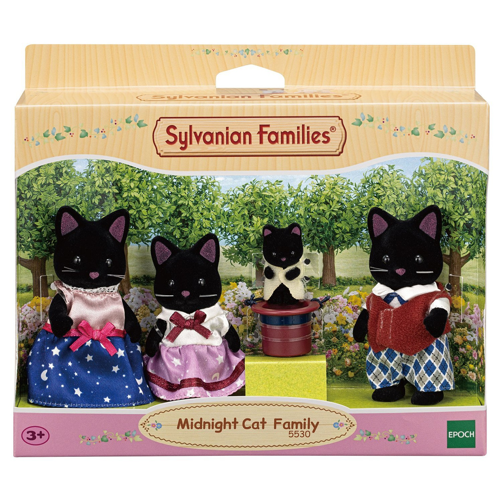 Sylvanian Families Набор Семья Черных котов 5530 с 3 лет - купить с  доставкой по выгодным ценам в интернет-магазине OZON (388362659)