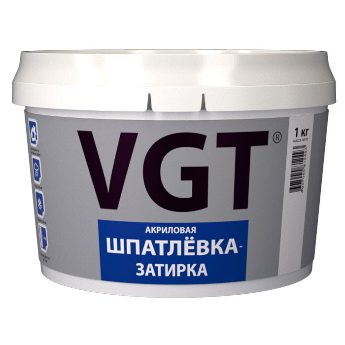 Шпатлевка VGT готовая акриловая затирка, 1кг купить по низкой цене с ...
