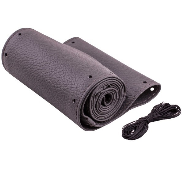 Оплетка руля для перетяжки Skyway со шнурком кожа M серая - купить по ...