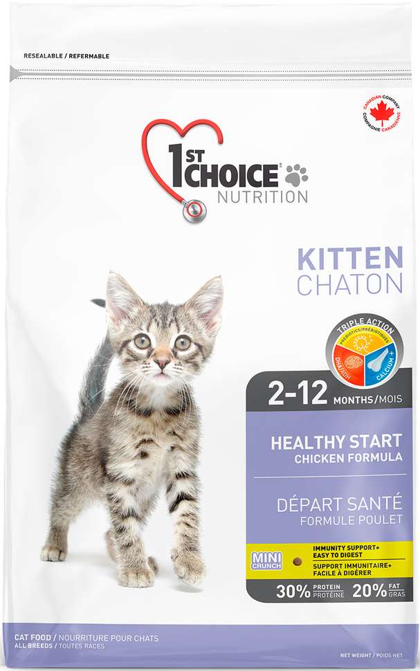 Корм 1st Choice Kitten для котят, с курицей, 2.72 кг #1