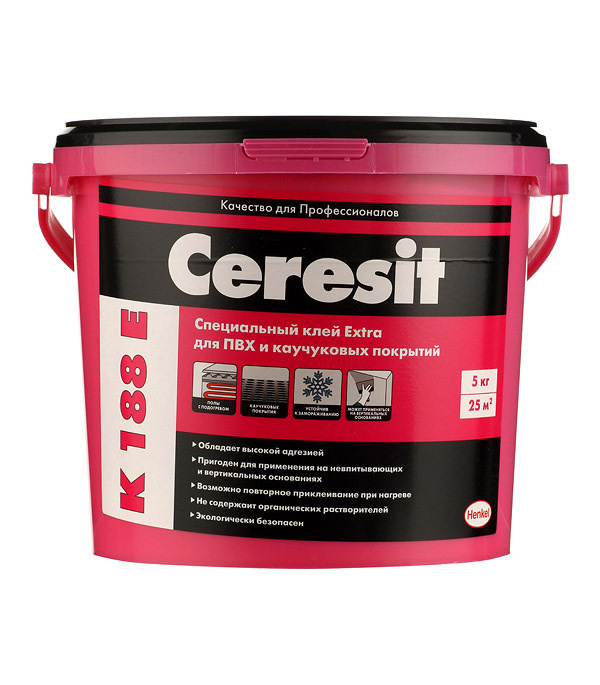 Клей для напольных ПВХ покрытий Ceresit K 188 E 5 кг #1