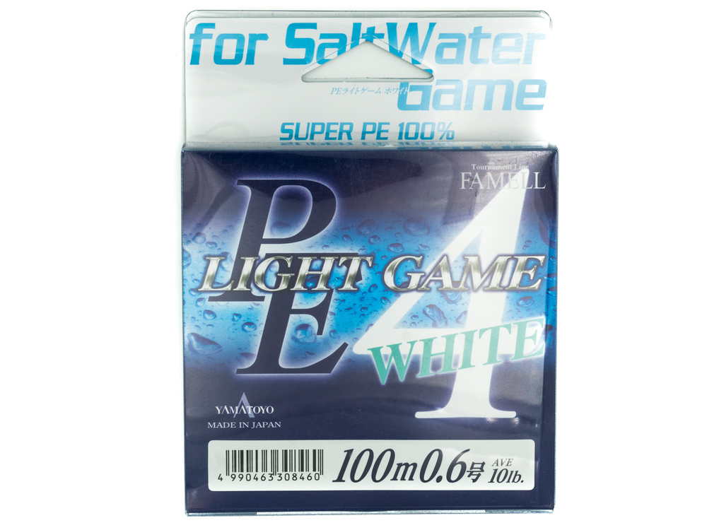 Плетеный шнур Yamatoyo PE Light Game White, #0.6, 100 м, белый #1