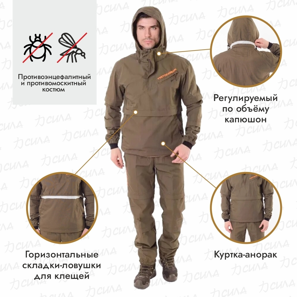 Костюм антимоскитный, противоэнцефалитный мужской Triton Gear Snar, размер XL (56-58), 170-176 см  #1