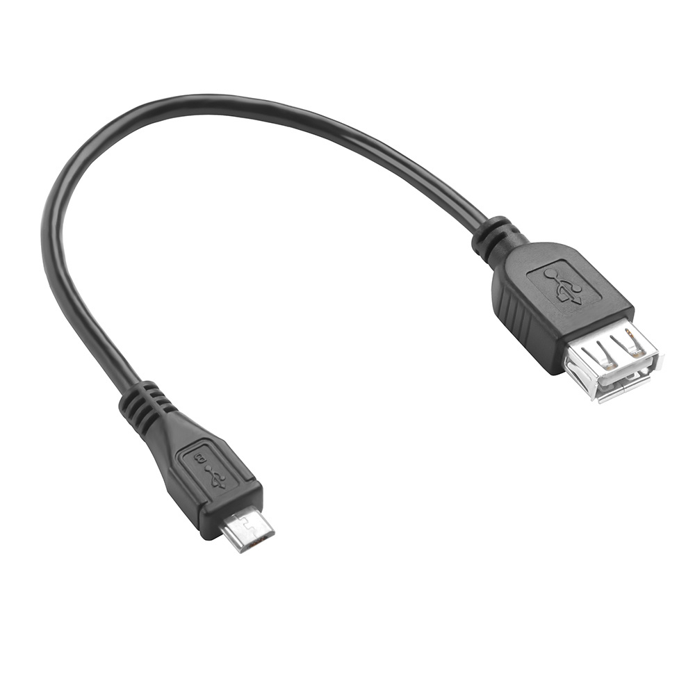 OTG Micro USB на USB адаптер переходник 15 см 4ПХ кабель микро юсб для  смартфонов Samsung Huawei Xiaomi Leeco Lenovo Honor черный провод ОТГ